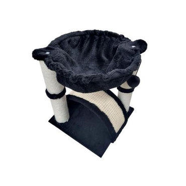 Plush and Sisal Wrapped Cat Scratching Post - Black