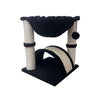 Plush and Sisal Wrapped Cat Scratching Post - Black