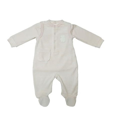FlyByFly 2 Piece Onesie Set - Pink & White