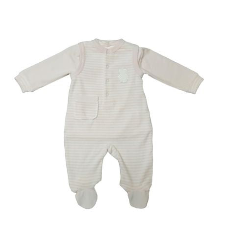 FlyByFly 2 Piece Onesie Set - Pink & White