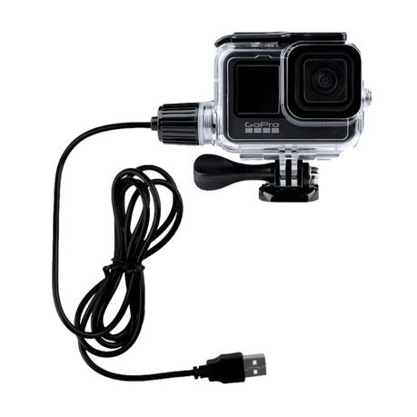 Waterproof Housing & Motorcycle Charging Cable For GoPro Hero 9/10/11 Black