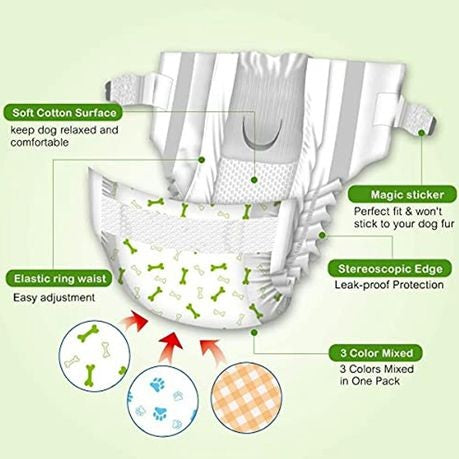 Pet Soft Small Disposable Female Dog Diapers – Pack of 12