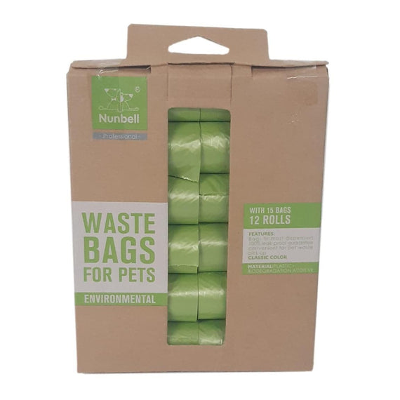Nunbell Bio-Degradable Pet Waste Bags - 12 Rolls