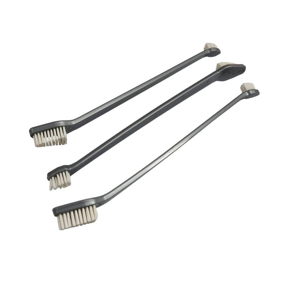 Nunbell Dual End Dog Toothbrush - Set of 3 - Grey